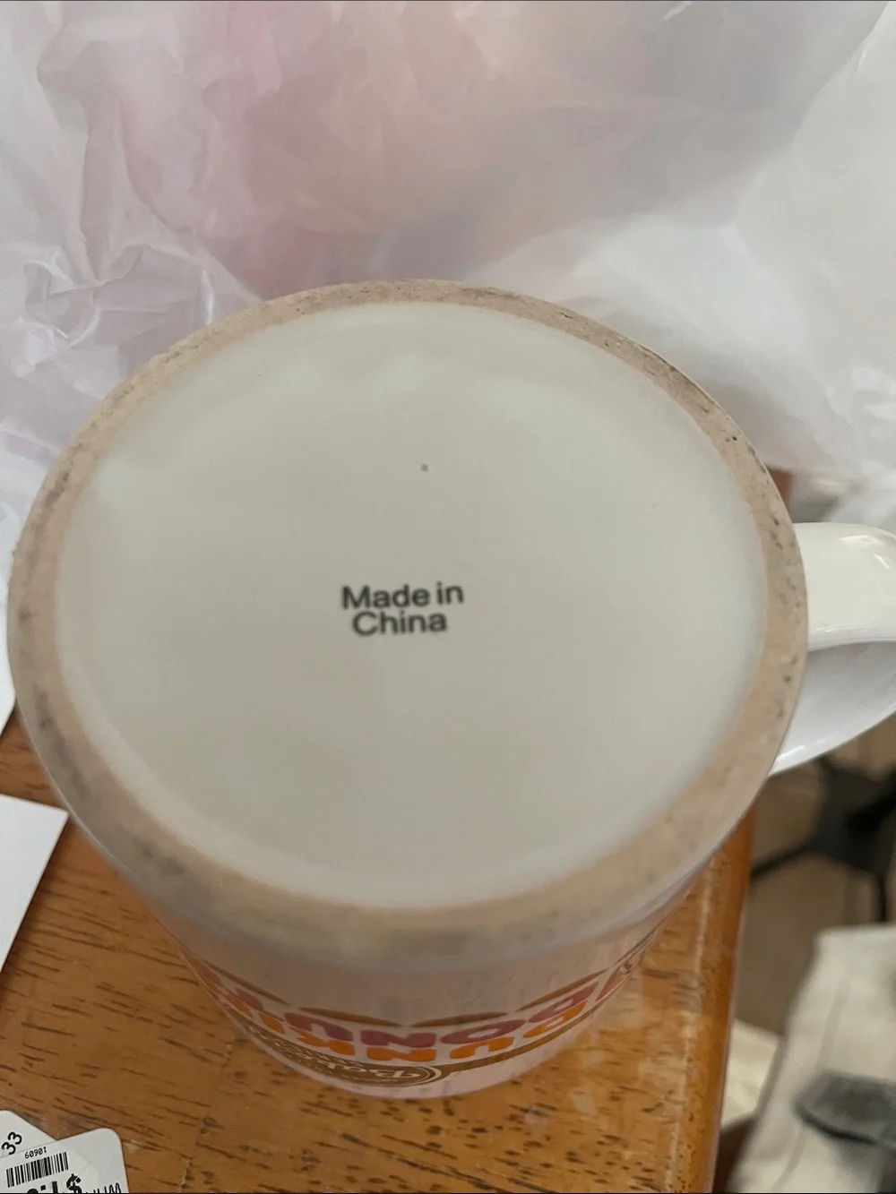 Original Dunkin Donuts Orange & White Bakery Coffee Tea Mug